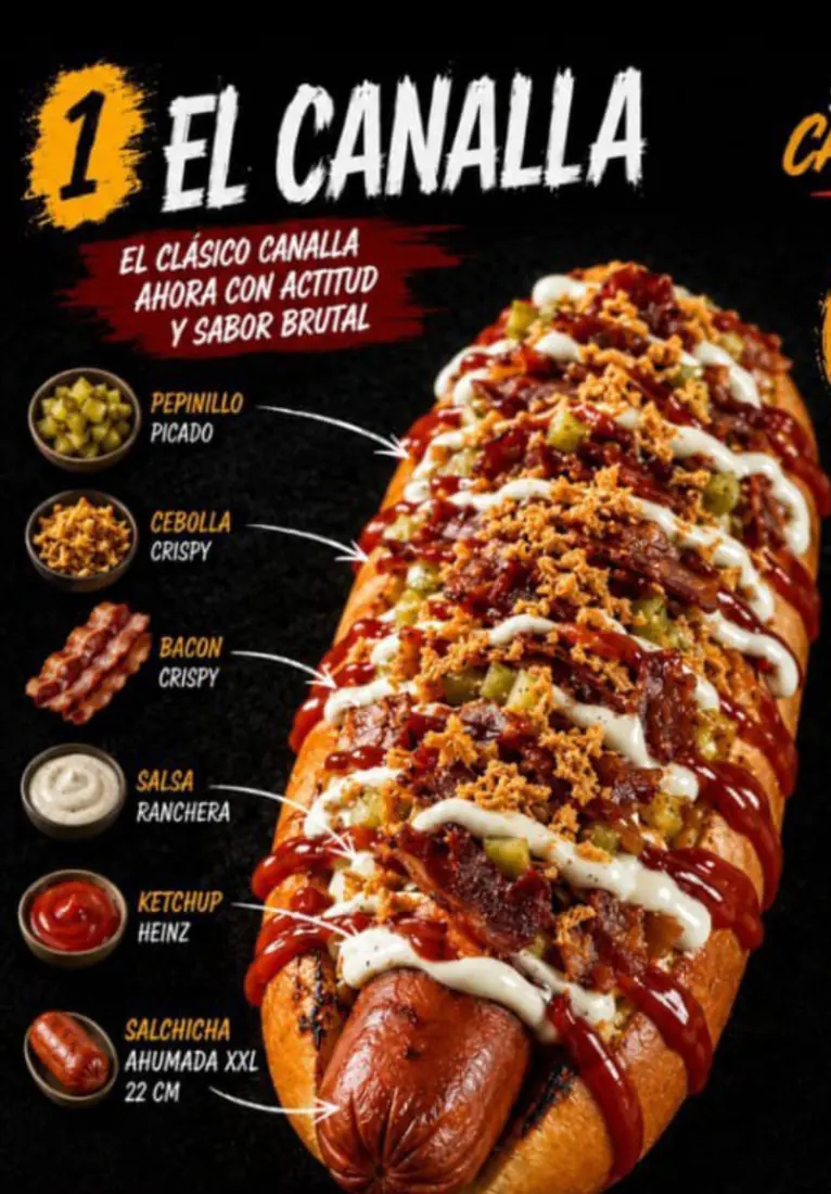 Cartel de El Canalla con sus ingredientes