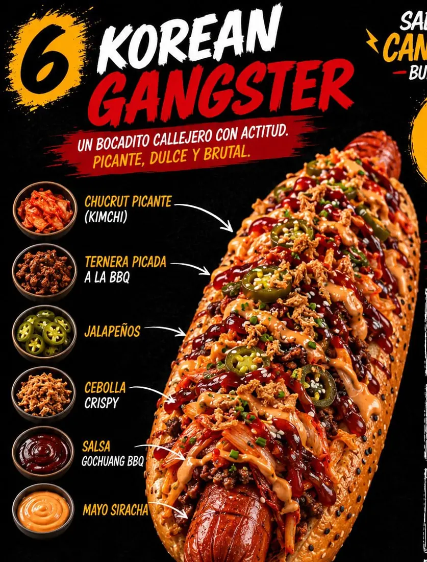 Cartel de Korean Gangster con sus ingredientes