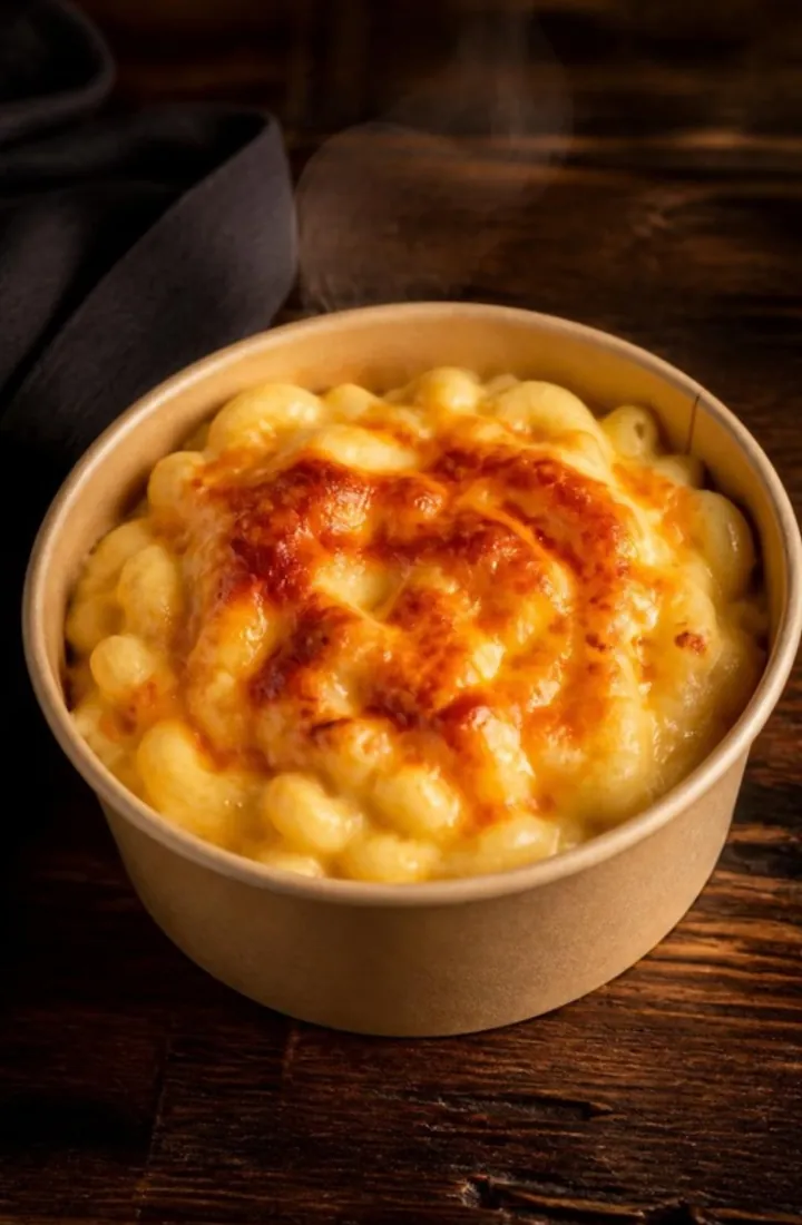 Cartel de Mac & Cheese con sus ingredientes