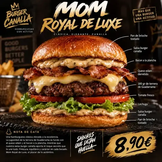 Cartel de Mom Royal de Luxe con sus ingredientes